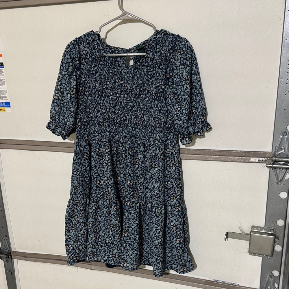 Wild Fable Asymmetrical Dress in Blue Floral